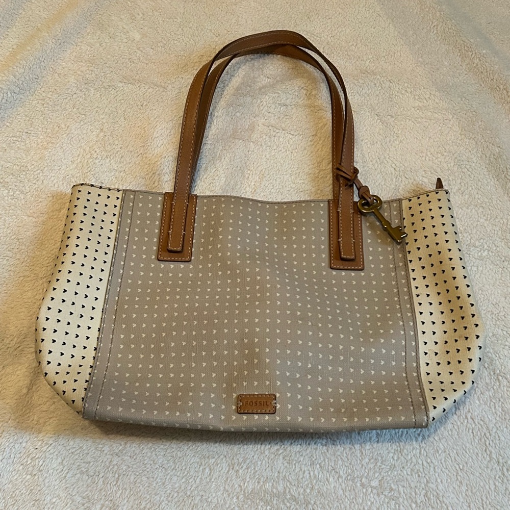 Fossil Tan and Cream Women's Bag